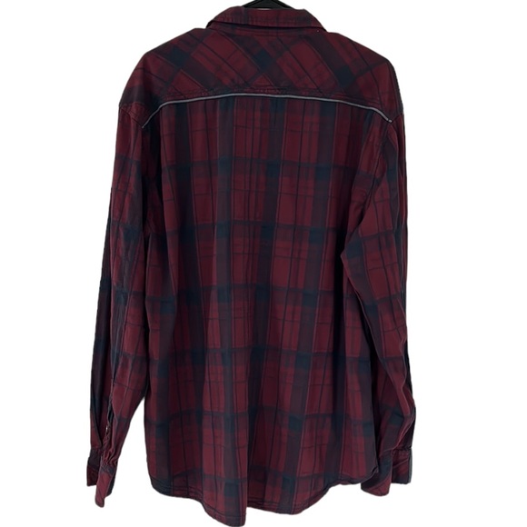 Buckle Black Men’s Athletic Fit Stretch Plaid Button Down Shirt Embroidered XXL - Picture 10 of 13